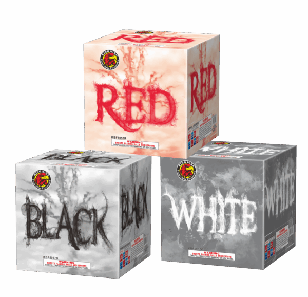 WHITE, RED, AND BLACK SMOKE CAKE